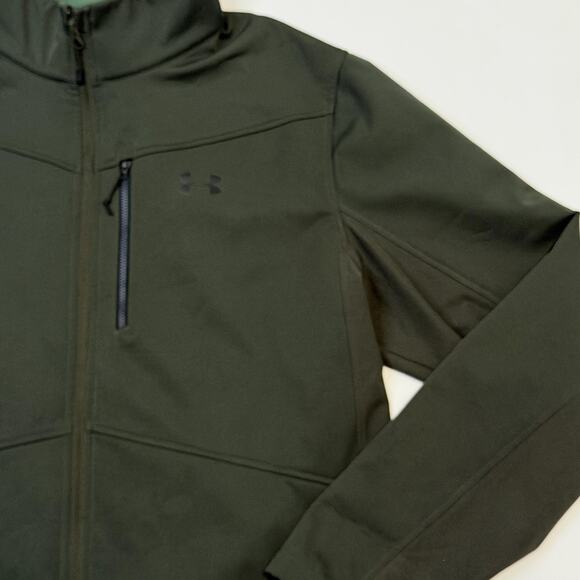 Under Armour Jacket Mens 2XL Green ColdGear Infrared Storm Softshell Zip - Picture 2 of 14